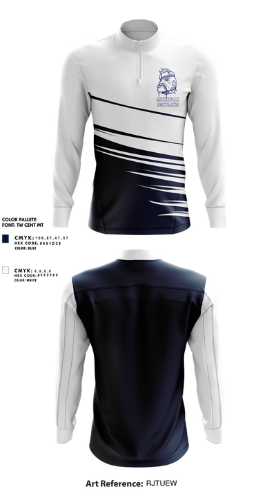 Michigan School for the Deaf Bowling 78571962 Quarter Zip Jacket - 1