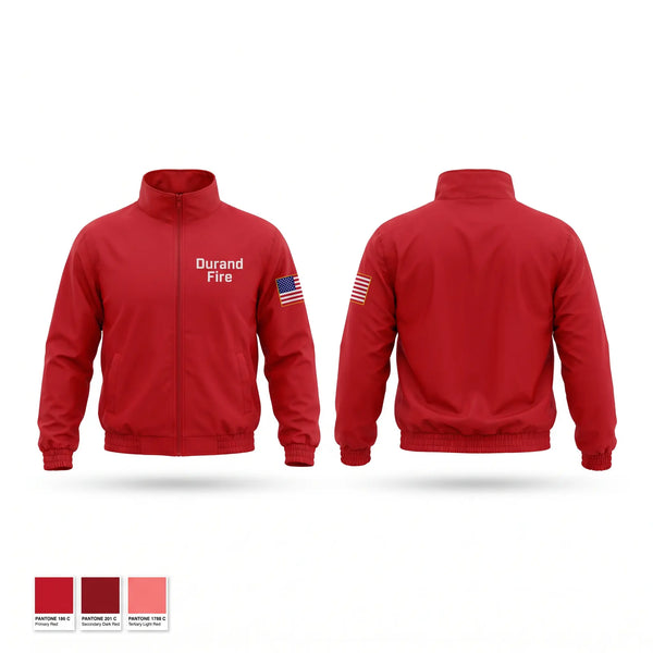 Windbreaker, Durand Fire, Fire Department, Teamtime, Team time, sublimation, custom sports apparel, team uniforms, spirit wear, spiritwear, sports uniforms, custom shirts, team store, custom team store, fundraiser sports, apparel fundraiser