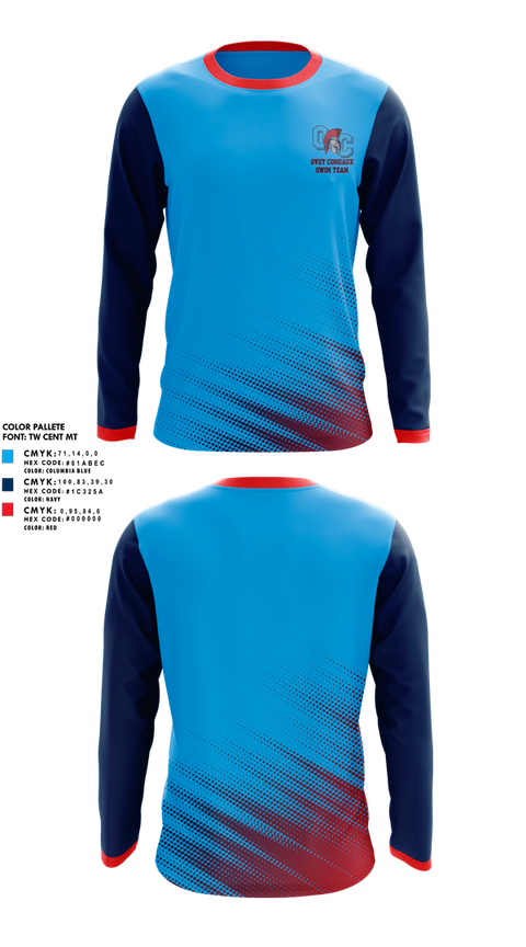 Long Sleeve Performance Shirt, Ovey Comeaux Swimming, Swimming, Teamtime, Team time, sublimation, custom sports apparel, team uniforms, spirit wear, spiritwear, sports uniforms, custom shirts, team store, custom team store, fundraiser sports, apparel fundraiser