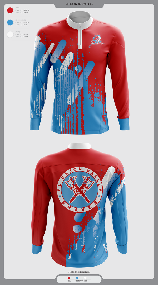 Quarter Zip Jacket, El Cajon Valley High School Cheer, Cheer, Teamtime, Team time, sublimation, custom sports apparel, team uniforms, spirit wear, spiritwear, sports uniforms, custom shirts, team store, custom team store, fundraiser sports, apparel fundraiser