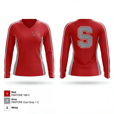 Selmer Middle School Softball 7102928 Women's Long Sleeve V-neck Shirt - 1