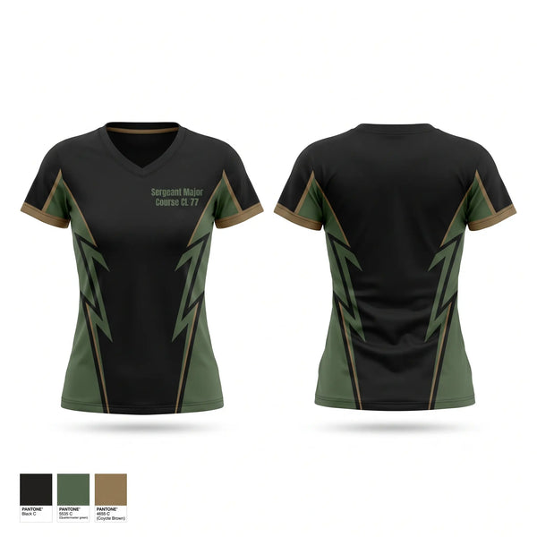 Womens Short Sleeve Vneck Shirt, Sergeant Major Course CL 77, , Teamtime, Team time, sublimation, custom sports apparel, team uniforms, spirit wear, spiritwear, sports uniforms, custom shirts, team store, custom team store, fundraiser sports, apparel fundraiser