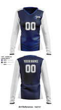 Shorter University Athletics Volleyball 76838307 Women's Long Sleeve V-neck Shirt - 41