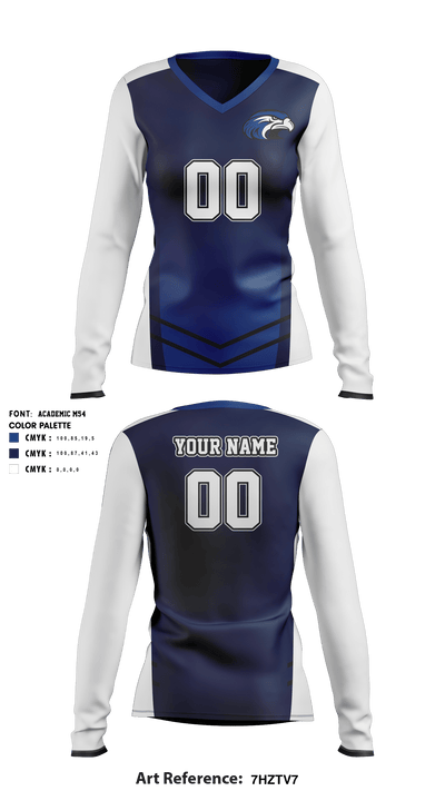 Shorter University Athletics Volleyball 76838307 Women's Long Sleeve V-neck Shirt - 41