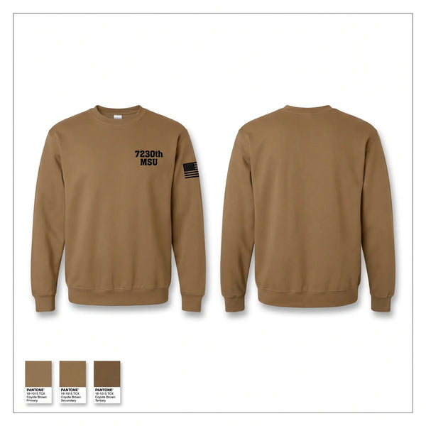 Crew Neck Sweatshirt, 7230th MSU, Army, Teamtime, Team time, sublimation, custom sports apparel, team uniforms, spirit wear, spiritwear, sports uniforms, custom shirts, team store, custom team store, fundraiser sports, apparel fundraiser