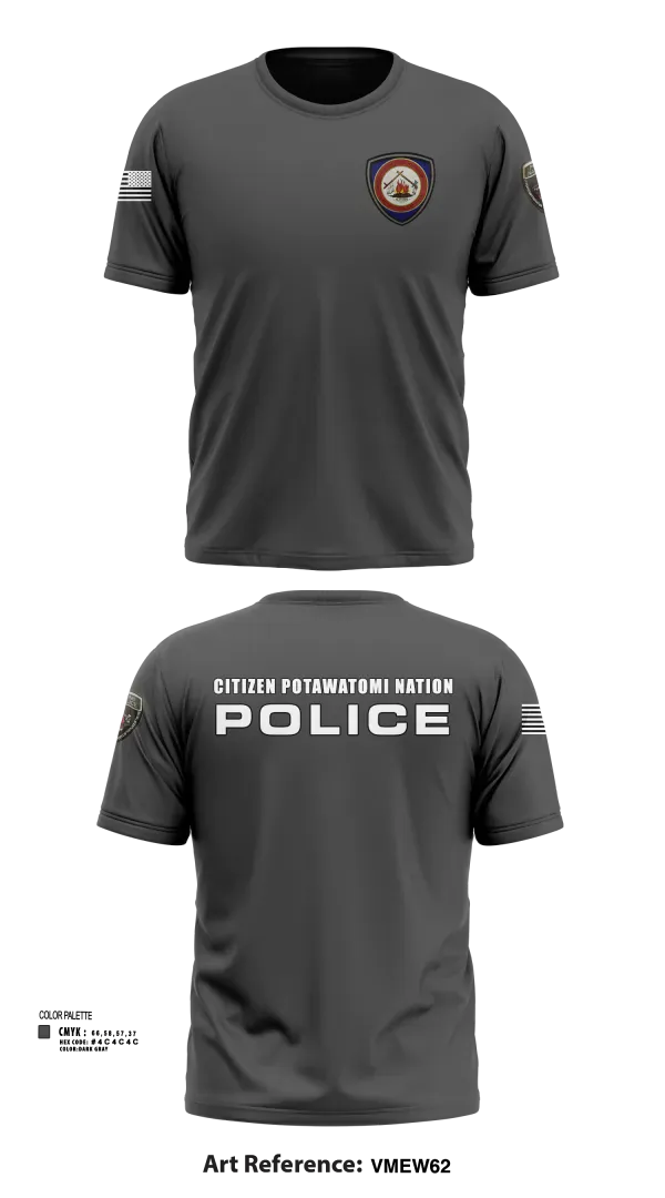Citizen Pottawatomie nation Police Department  Short Sleeve Performance Shirt - 3