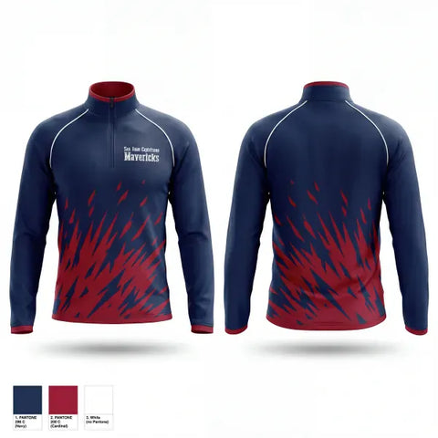 Quarter Zip Jacket, San Juan Capistrano Mavericks, Baseball, Teamtime, Team time, sublimation, custom sports apparel, team uniforms, spirit wear, spiritwear, sports uniforms, custom shirts, team store, custom team store, fundraiser sports, apparel fundraiser