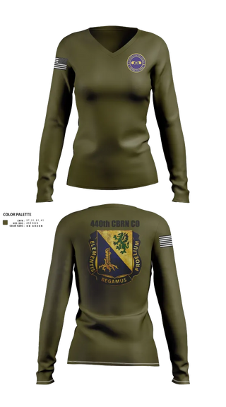 Womens Long Sleeve Vneck Shirt, 440th CBRN CO, , Teamtime, Team time, sublimation, custom sports apparel, team uniforms, spirit wear, spiritwear, sports uniforms, custom shirts, team store, custom team store, fundraiser sports, apparel fundraiser