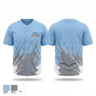 Full Button Baseball Jersey, Indy Showtime, Baseball, Teamtime, Team time, sublimation, custom sports apparel, team uniforms, spirit wear, spiritwear, sports uniforms, custom shirts, team store, custom team store, fundraiser sports, apparel fundraiser