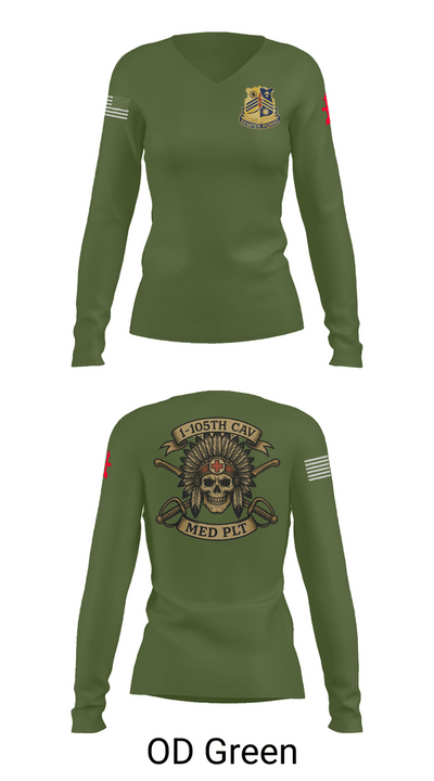 1-105th cavalry 36351622 Women's Long Sleeve V-neck Shirt - 57