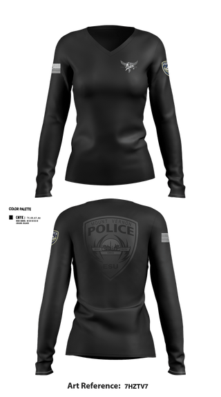 Womens Long Sleeve Vneck Shirt, MOUNT VERNON EMERGENCY SERVICES UNIT, Police, Teamtime, Team time, sublimation, custom sports apparel, team uniforms, spirit wear, spiritwear, sports uniforms, custom shirts, team store, custom team store, fundraiser sports, apparel fundraiser