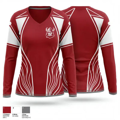 Lowndes High School Track & Field 83630107 Women's Long Sleeve V-neck Shirt - 1