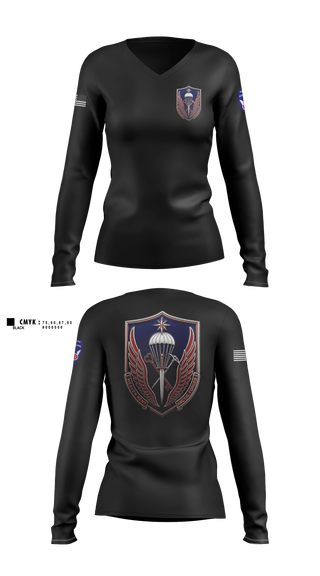 Womens Long Sleeve Vneck Shirt, 11th ADSB, Army, Teamtime, Team time, sublimation, custom sports apparel, team uniforms, spirit wear, spiritwear, sports uniforms, custom shirts, team store, custom team store, fundraiser sports, apparel fundraiser