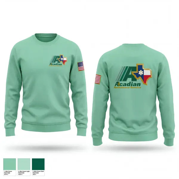 Crew Neck Sweatshirt, Acadian, EMS/EMT, Teamtime, Team time, sublimation, custom sports apparel, team uniforms, spirit wear, spiritwear, sports uniforms, custom shirts, team store, custom team store, fundraiser sports, apparel fundraiser