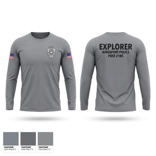 Long Sleeve Performance Shirt, Kingsport Police Explorer Post, Police, Teamtime, Team time, sublimation, custom sports apparel, team uniforms, spirit wear, spiritwear, sports uniforms, custom shirts, team store, custom team store, fundraiser sports, apparel fundraiser
