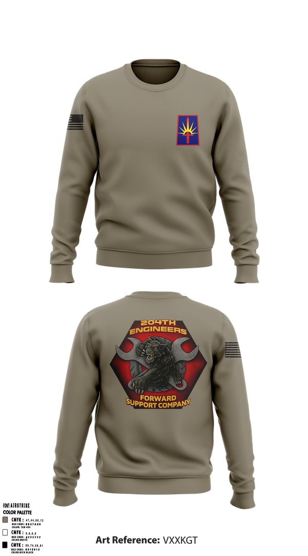 Crew Neck Sweatshirt, 204thFSC, National Guard, Teamtime, Team time, sublimation, custom sports apparel, team uniforms, spirit wear, spiritwear, sports uniforms, custom shirts, team store, custom team store, fundraiser sports, apparel fundraiser