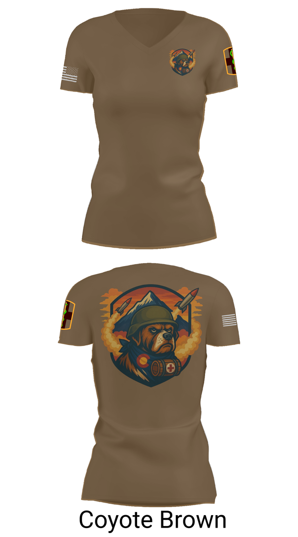 Womens Short Sleeve Vneck Shirt, 10th Field Hospital (FWD), , Teamtime, Team time, sublimation, custom sports apparel, team uniforms, spirit wear, spiritwear, sports uniforms, custom shirts, team store, custom team store, fundraiser sports, apparel fundraiser