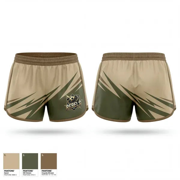 Womens Shorts, Rebels FC, Men's Soccer, Teamtime, Team time, sublimation, custom sports apparel, team uniforms, spirit wear, spiritwear, sports uniforms, custom shirts, team store, custom team store, fundraiser sports, apparel fundraiser