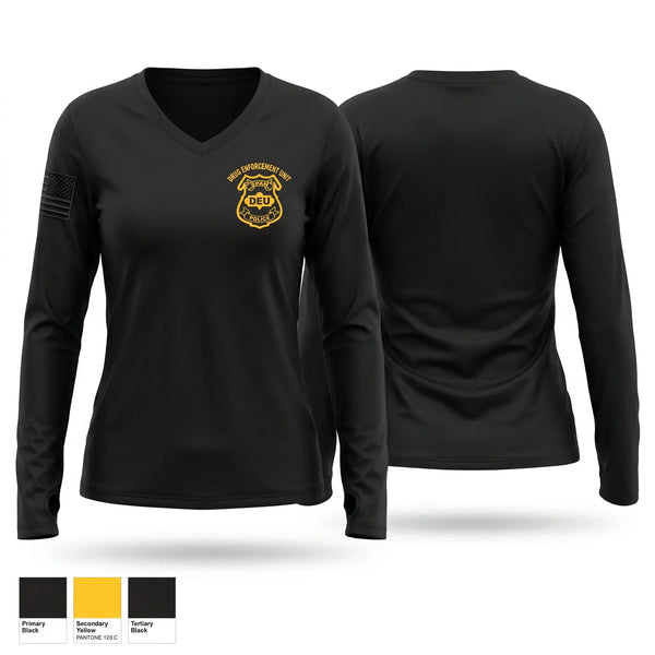 Womens Long Sleeve Vneck Shirt, SPAN Drug Enforcement Unit, Police, Teamtime, Team time, sublimation, custom sports apparel, team uniforms, spirit wear, spiritwear, sports uniforms, custom shirts, team store, custom team store, fundraiser sports, apparel fundraiser