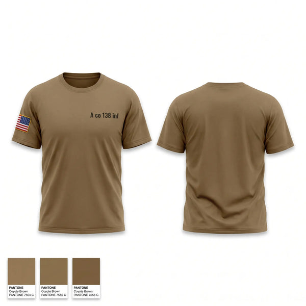 Old School Cotton Feel Shirt, A co 1/38 inf, Army, Teamtime, Team time, sublimation, custom sports apparel, team uniforms, spirit wear, spiritwear, sports uniforms, custom shirts, team store, custom team store, fundraiser sports, apparel fundraiser