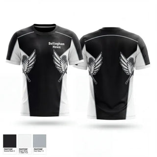 Soft Poly Tee Cotton Like Feel, Bellingham Hawx, Men's Lacrosse, Teamtime, Team time, sublimation, custom sports apparel, team uniforms, spirit wear, spiritwear, sports uniforms, custom shirts, team store, custom team store, fundraiser sports, apparel fundraiser
