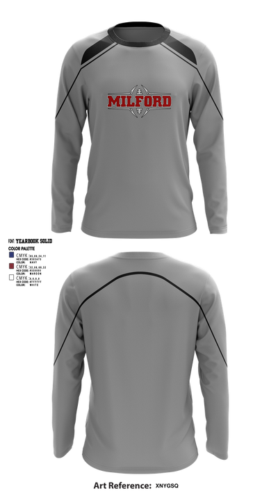 Milford Eagles Pop Warner Football and Cheer 85500081 Long Sleeve Performance Shirt 9
