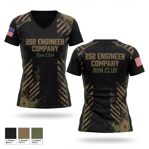 Womens Short Sleeve Vneck Shirt, 252 Engineer Company, Army, Teamtime, Team time, sublimation, custom sports apparel, team uniforms, spirit wear, spiritwear, sports uniforms, custom shirts, team store, custom team store, fundraiser sports, apparel fundraiser