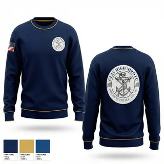 Crew Neck Sweatshirt, Clay High NJROTC, Navy, Teamtime, Team time, sublimation, custom sports apparel, team uniforms, spirit wear, spiritwear, sports uniforms, custom shirts, team store, custom team store, fundraiser sports, apparel fundraiser