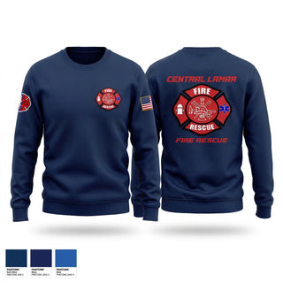 Crew Neck Sweatshirt, Central Lamar Fire & Rescue, Fire Department, Teamtime, Team time, sublimation, custom sports apparel, team uniforms, spirit wear, spiritwear, sports uniforms, custom shirts, team store, custom team store, fundraiser sports, apparel fundraiser