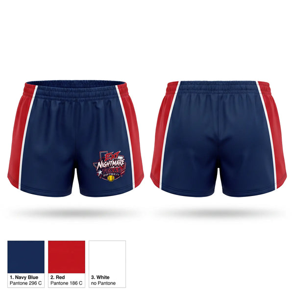 Womens Shorts, Etx Nightmares, Softball, Teamtime, Team time, sublimation, custom sports apparel, team uniforms, spirit wear, spiritwear, sports uniforms, custom shirts, team store, custom team store, fundraiser sports, apparel fundraiser