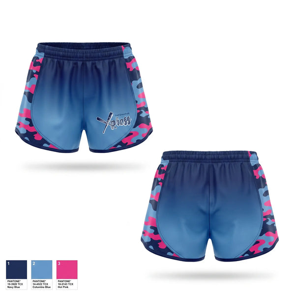 Womens Shorts, EG Xpress, Softball, Teamtime, Team time, sublimation, custom sports apparel, team uniforms, spirit wear, spiritwear, sports uniforms, custom shirts, team store, custom team store, fundraiser sports, apparel fundraiser