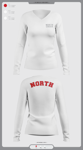 Womens Long Sleeve Vneck Shirt, North Attleborough High School Cheer, Cheer, Teamtime, Team time, sublimation, custom sports apparel, team uniforms, spirit wear, spiritwear, sports uniforms, custom shirts, team store, custom team store, fundraiser sports, apparel fundraiser