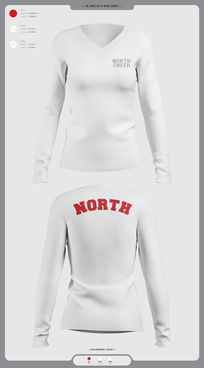 North Attleborough High School Cheer 88392583 Women's Long Sleeve V-neck Shirt - 4 (1)