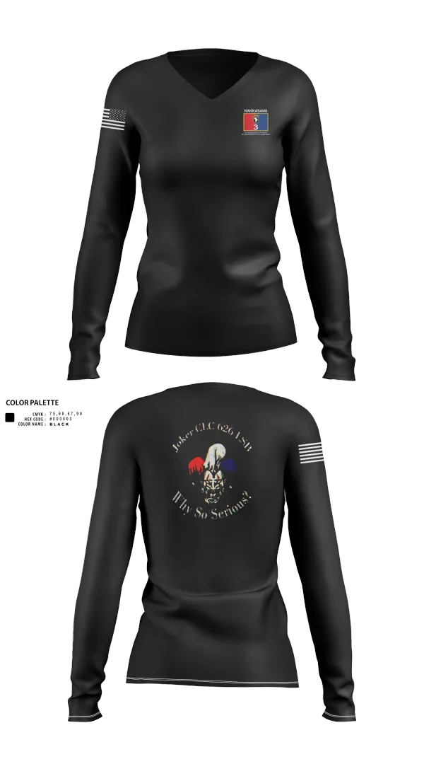 Womens Long Sleeve Vneck Shirt, Joker CLC, , Teamtime, Team time, sublimation, custom sports apparel, team uniforms, spirit wear, spiritwear, sports uniforms, custom shirts, team store, custom team store, fundraiser sports, apparel fundraiser