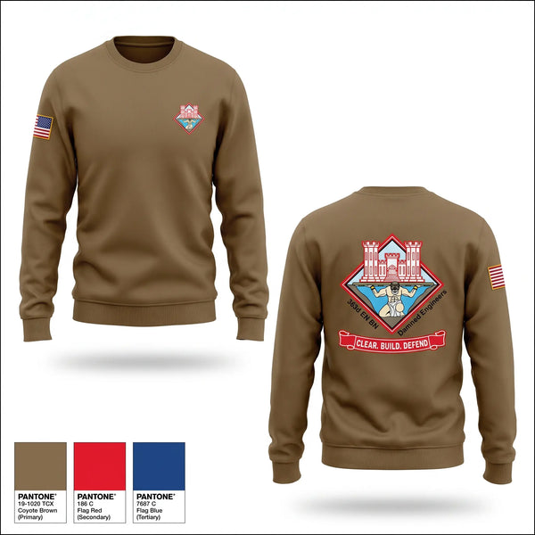 Crew Neck Sweatshirt, 363 Engineer Battalion, Army, Teamtime, Team time, sublimation, custom sports apparel, team uniforms, spirit wear, spiritwear, sports uniforms, custom shirts, team store, custom team store, fundraiser sports, apparel fundraiser