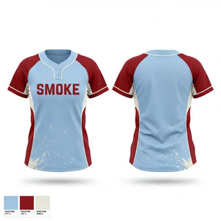 Two Button Softball Jersey, Smoke, Softball, Teamtime, Team time, sublimation, custom sports apparel, team uniforms, spirit wear, spiritwear, sports uniforms, custom shirts, team store, custom team store, fundraiser sports, apparel fundraiser