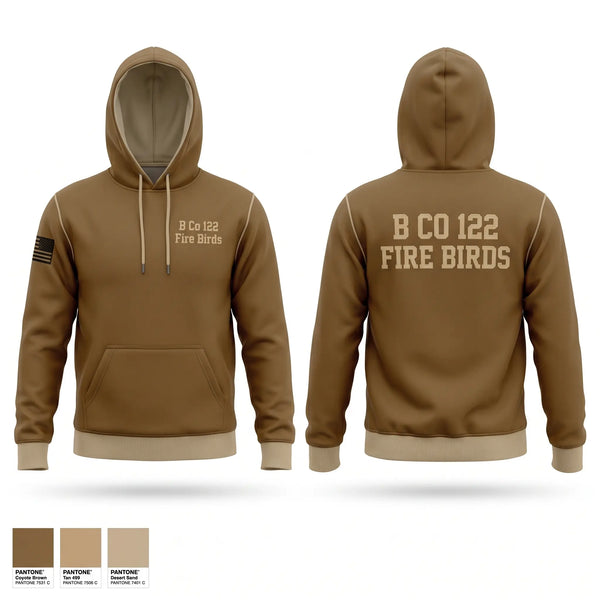 Hoodie, B Co 122 Fire Birds, Army, Teamtime, Team time, sublimation, custom sports apparel, team uniforms, spirit wear, spiritwear, sports uniforms, custom shirts, team store, custom team store, fundraiser sports, apparel fundraiser