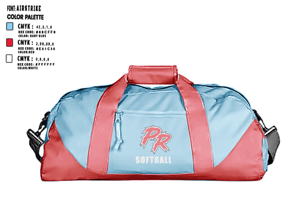 Duffle Bag, Porterville Rampage, Softball, Teamtime, Team time, sublimation, custom sports apparel, team uniforms, spirit wear, spiritwear, sports uniforms, custom shirts, team store, custom team store, fundraiser sports, apparel fundraiser