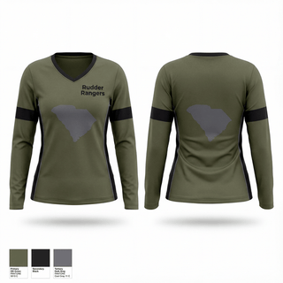 Womens Long Sleeve Vneck Shirt, Rudder rangers, Softball, Teamtime, Team time, sublimation, custom sports apparel, team uniforms, spirit wear, spiritwear, sports uniforms, custom shirts, team store, custom team store, fundraiser sports, apparel fundraiser