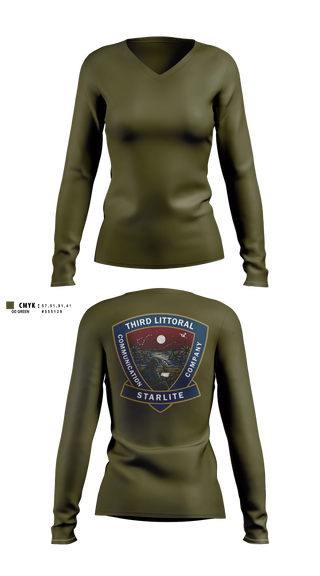 Womens Long Sleeve Vneck Shirt, 3d MLR, Communication Company, Marines, Teamtime, Team time, sublimation, custom sports apparel, team uniforms, spirit wear, spiritwear, sports uniforms, custom shirts, team store, custom team store, fundraiser sports, apparel fundraiser