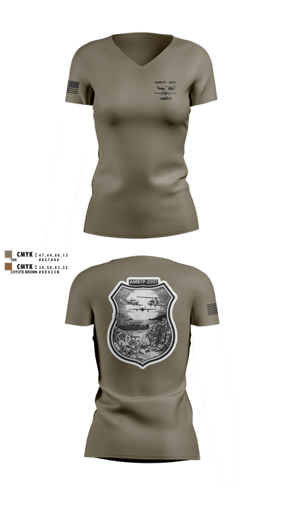 AMBTP-2507 73801347 Women's Short Sleeve V-neck Shirt - 2