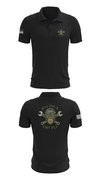 Short Sleeve Performance Polo, 87th CEC-A FMT PLT, , Teamtime, Team time, sublimation, custom sports apparel, team uniforms, spirit wear, spiritwear, sports uniforms, custom shirts, team store, custom team store, fundraiser sports, apparel fundraiser