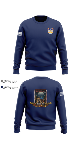 Crew Neck Sweatshirt, City Of Greer FD, Fire Department, Teamtime, Team time, sublimation, custom sports apparel, team uniforms, spirit wear, spiritwear, sports uniforms, custom shirts, team store, custom team store, fundraiser sports, apparel fundraiser