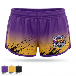 Womens Shorts, The UNCRUSTABLES, Ice Hockey, Teamtime, Team time, sublimation, custom sports apparel, team uniforms, spirit wear, spiritwear, sports uniforms, custom shirts, team store, custom team store, fundraiser sports, apparel fundraiser