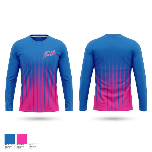 Long Sleeve Performance Shirt, Mystic River Rapids, Baseball, Teamtime, Team time, sublimation, custom sports apparel, team uniforms, spirit wear, spiritwear, sports uniforms, custom shirts, team store, custom team store, fundraiser sports, apparel fundraiser