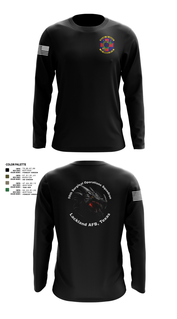 Long Sleeve Performance Shirt, 59th Surgical Operations Squadron, Air Force, Teamtime, Team time, sublimation, custom sports apparel, team uniforms, spirit wear, spiritwear, sports uniforms, custom shirts, team store, custom team store, fundraiser sports, apparel fundraiser