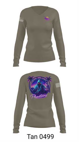 Womens Long Sleeve Vneck Shirt, HHC 38th CAB, National Guard, Teamtime, Team time, sublimation, custom sports apparel, team uniforms, spirit wear, spiritwear, sports uniforms, custom shirts, team store, custom team store, fundraiser sports, apparel fundraiser