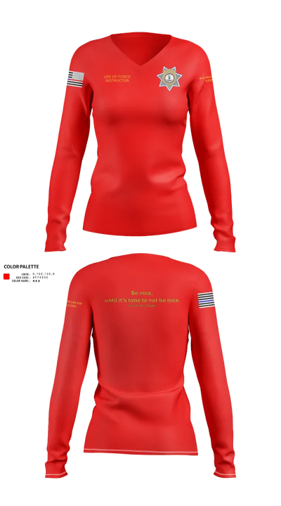 VFMA Use of Force Women's Long Sleeve V-neck Shirt - 502