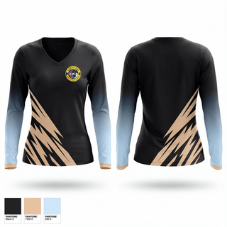 Womens Long Sleeve Vneck Shirt, Universal Wrestling alliance, , Teamtime, Team time, sublimation, custom sports apparel, team uniforms, spirit wear, spiritwear, sports uniforms, custom shirts, team store, custom team store, fundraiser sports, apparel fundraiser