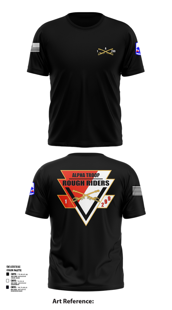 Short Sleeve Performance Shirt, A Troop, 1st squadron-299th Calvary Regiment, , Teamtime, Team time, sublimation, custom sports apparel, team uniforms, spirit wear, spiritwear, sports uniforms, custom shirts, team store, custom team store, fundraiser sports, apparel fundraiser